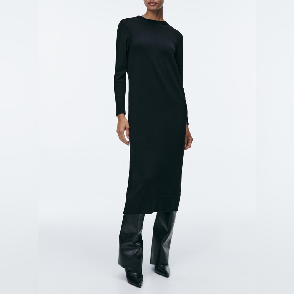 NWT Zara black Long Knit Dress medium